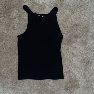 Black ribbed tank